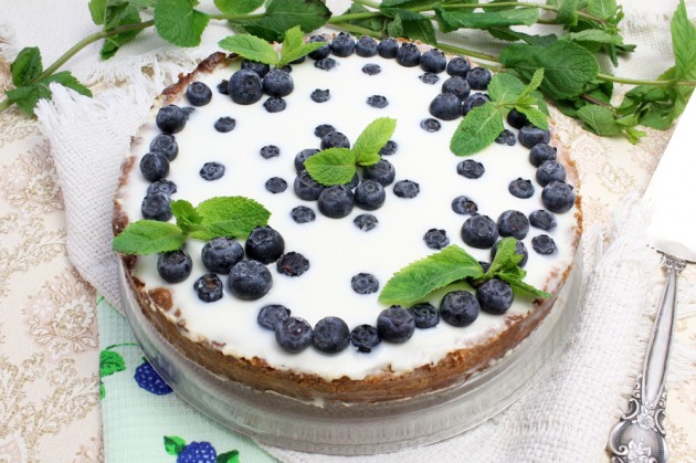 Творожный пирог с голубикой