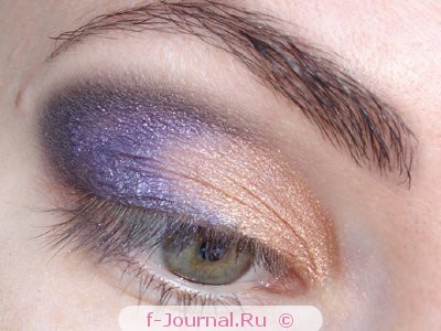макияж глаз в золотисто-фиолетовой гамме
