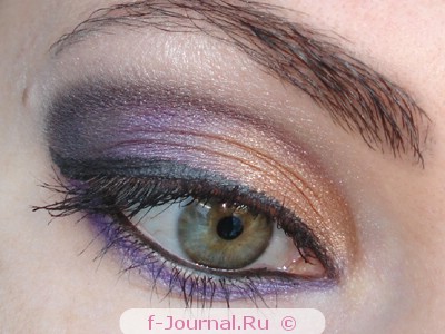 макияж глаз в золотисто-фиолетовой гамме