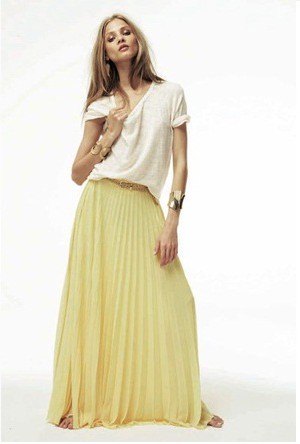 Модная юбка-макси лето 2012 - цвет и расцветки